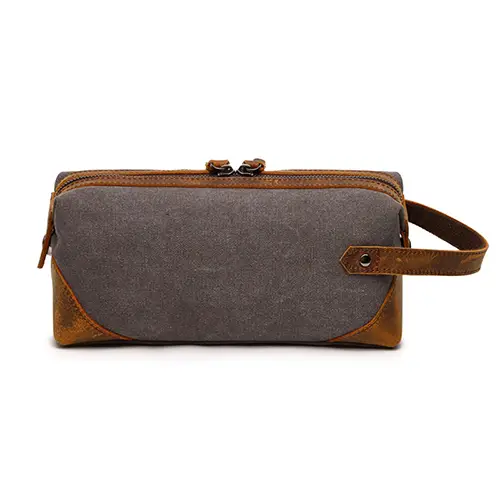 Vintage Canvas and Leather Travel Dopp Kit – Durable and Customizable